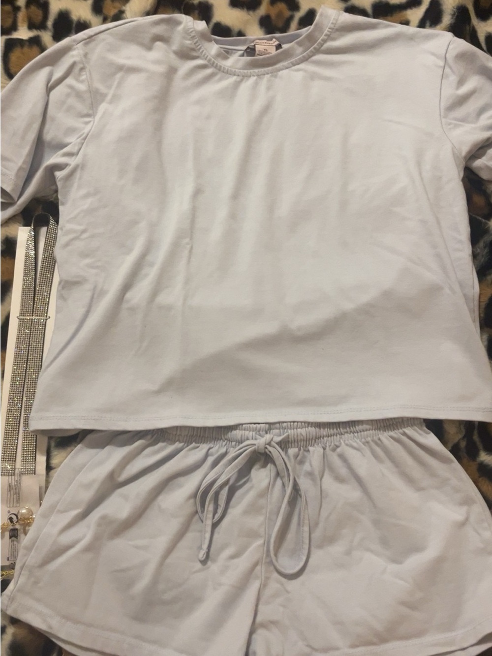 Light Blue Women’s Lounge Short Set - Casual Sleepwear